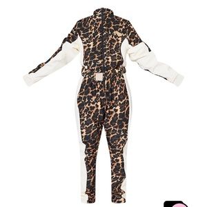 PRETTYLITTLETHING SKI Leopard Print Belted Fitted Scuba Suit